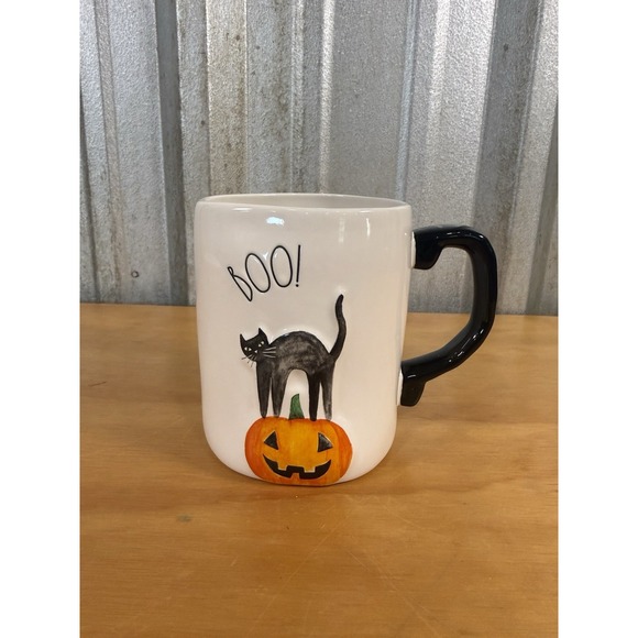 Rae Dunn Other - Rae Dunn Coffee Mug Black Cat "Boo!" on Pumpkin Halloween Fall Cup 16 fl oz